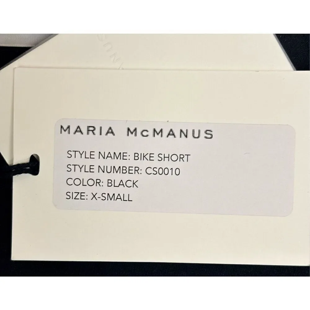MARIA MCMANUS High Waisted Recycled Nylon Bike Short in Black NWT Shirt XS